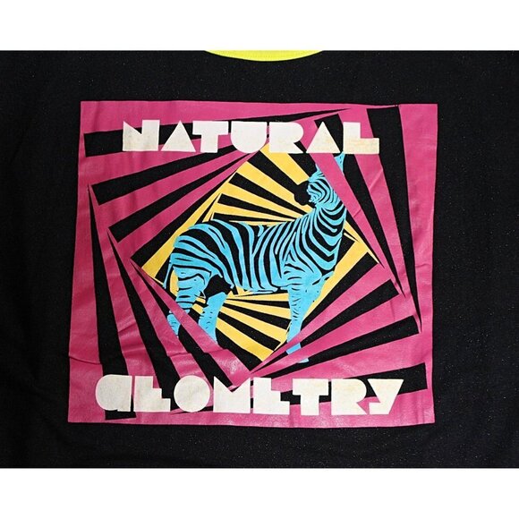 Vintage 1990s - Retro Natural Geometry Cocoon Top in Bright Neon - MTV Style - Picture 3 of 7